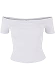 Urban Classics Damen Tb6184-ladies Organic Off Shoulder Rib Tee T-Shirt, Weiß, M EU