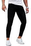 GINGTTO Skinny Jeans Herren Schwarze Super Stretch Slim Fit Jeans for Herren Skinny Fit Schwarze 32W/30L