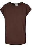 Urban Classics Damen Ladies Organic Extended Shoulder Tee T-Shirt, Brown, XL