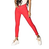 Nina Carter P056 Damen Jeanshosen Skinny Fit Jeans High Waist, Rot (P109-3), XL