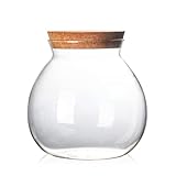 Luftdichtes, klares, rundes Glasgefäß mit Kork, Tee-Behälter, Vase, Öko-Flasche, kleine Kugel, Moos, DIY-Kanister für Küche, Aufbewahrung, Heimdekoration, 500 ml