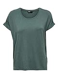 JDY Damen Einfarbiges T-Shirt | Basic Rundhals Ausschnitt Kurzarm Top | Short Sleeve Oberteil ONLMOSTER, Farben:Grün, Größe:L