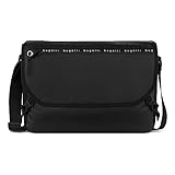 bugatti Blanc DeLight Messenger Bag 15 Zoll, Arbeitsstasche aus Tarpaulin & Nylon, schwarz
