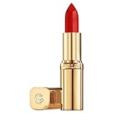 L'Oréal Paris Pflegender Lippenstift mit Satin Finish, Argan-Öl und Vitamin E, Color Riche Satin, Nr. 297 Red Passion, 1 x 4,3 g