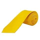 OcioDual Schmale Unisex-Krawatte ohne Satindruck Für Feiern und Veranstaltungen 100% Gelbes Polyester