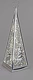 Formano LED-Pyramide H. 66cm Edelstahl LED +Timer Motive Hirsch + Tanne Weihnachten Winterzeit Deko
