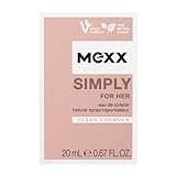 Mexx Simply for Her Eau de Toilette, frischer, blumig-eleganter Damenduft, natürliche, vegane Formel, Glasflakon, 20 ml