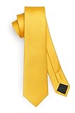 HISDERN Herren Krawatte Gelb Schmale Einfarbig Seide Krawatten für Herren Klassische Formelle Elegante Schlipse Hochzeit Party Business Krawatte 6cm