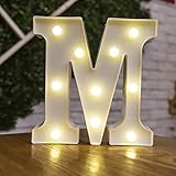 Tiardey Brief Lichter LED Symbol Form, Alphabet Kunststoff Festzelt Tischlampen, Leuchten Wörter, Geburtstag Hochzeit Party Everyday Home Wandbehang Dekor-M