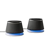 Amazon Basics Stereo-2.0-Lautsprecher für PC oder Laptop, 3,5-mm-AUX-Eingang, USB-Stromversorgung, 1 Paire, Schwarz