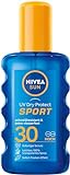 NIVEA SUN UV Dry Protect Sport Sonnenspray LSF 30 (200 ml), 100% transparenter Sonnenschutz speziell für Sportler, schweißresistente & extra wasserfeste Sonnencreme
