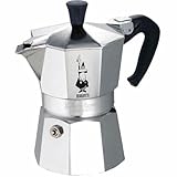 Bialetti - Moka Express: Ikonische Espressomaschine für die Herdplatte, macht echten Italienischen Kaffee, Moka-Kanne 3 Tassen (130ml), Aluminium, Silber, Alu