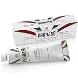 Proraso Shaving Cream Tube Sensitive, 150 ml, beruhigende und cremige Rasierseife für Herren, mit Hafer und Grüntee-Extrakten, Made in Italy, Weiß