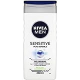 NIVEA MEN Sensitive 3in1 Duschgel (1 x 250 ml), Herren Duschgel für empfindliche Haut, mildes Reinigungsmittel für Körper, Haar und Gesicht, Duschseife mit Bambusextrakt