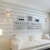 KeTian Vliestapete im europäischen Stil, modern, puristischer Country-Stil, Streifen, für Wohnzimmer, Schlafzimmer, als TV-Hintergrundwand, weiß, 0.53m (1.73' W) x 10m(32.8'L)=5.3m2 (57 sq.ft)