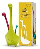 OTOTO The Nessie Family Soup Ladle and Tea Infuser Set - Durable Silicone, Colander for Cooking & Tea Infusers - 100% Food safe, BPA Free Spoon - Heat Resistant Fun Kitchen Gadgets