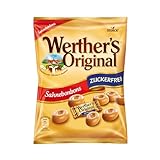 Werther's Original – 1 x 70g – Zuckerfreie Sahnebonbons mit leckerem Karamellgeschmack