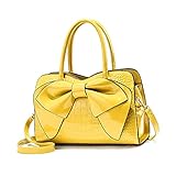 NICOLE & DORIS Handtaschen Damen Kleine Henkeltasche Frau Mode Tasche Designer Umhängetasche Mädchen Schultertasche Lackleder Handtasche Abendtasche Gelb
