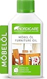 Nordicare Möbelöl [275ml] Holzöl zur Pflege farblos für Eiche, Buche, Nussbaum, Lärche. Holzlasur auf Basis von Leinöl. Leinölfirnis