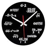 Vientiane Mathematik Wanduhr, Neuheit Timelike Einzigartige Wanduhr Mathematische Formeln Uhr, Einfache Mathematische Gleichung für Klassenzimmer, Haus, Büro Moderne Dekoration (B)