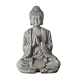 Buddha Statue Meditation 2 - Zen und Feng Shui Deko Statue - Bringt eine beruhigende und entspannende Atmosphäre in Ihr Zuhause - Glücksbringer Statue Farbe Grau - Höhe: 12cm - Zen'Light
