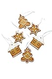 Heitmann Deco Christbaum-Schmuck - Behang-Set - 6-teilig - Baumbehang Lebkuchen mit Zuckerguss - Weihnachten - Dekoration
