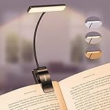 Gritin Leselampe Buch Klemme, USB Wiederaufladbare Buchlampe mit 19 LEDs, 3 Farbtemperatur Modi, Lange Laufzeit, Stufenlose Helligkeit Klemmlampe, 360° Flexibel Klemmleuchte für Nachtlesen ins Bett