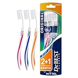 Dr.BEST Original Zahnbürste, Mittel, Vorteilspack (2 Stück + 1 Stück Gratis), hilft, das Zahnfleisch zu schützen