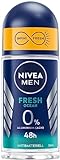 NIVEA MEN Fresh Ocean Deo Roll-On, Deo ohne Aluminium (ACH) mit 48h Schutz, Deodorant mit einzigartiger INFINIFRESH Formel und NIVEA MEN Pflege-Komplex (50 ml)