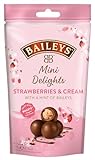 Baileys Chocolate Mini Delights Strawberries & Cream | 1 x 102 g | zartschmelzende Mini-Pralinen | Pralinen Geschenk | gefüllt mit Baileys Likör