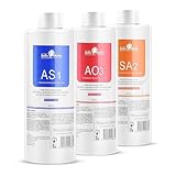 P-Beauty Aquafacial Lösungsset AS1, SA2, AO3 | Kombi Paket für Hydrodermabrasion | Peeling, Feuchtigkeit & Vitamine | Tiefenreinigung & Hautregeneration | Ideal für alle Hauttypen | Set 3x 400ml