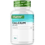 Calcium - 240 Tabletten - 800 mg Kalzium aus Calciumcarbonat pro Tagesportion - Für 4 Monate - Vegan, laborgeprüft, hochdosiert & ohne unerwünschte Zusätze