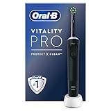 Oral-B Vitality Pro Elektrische Zahnbürste/Electric Toothbrush, 3 Putzmodi für Zahnpflege & Protect X Clean Zahnbürstenkopf, Geschenk Mann/Frau, Designed by Braun, schwarz, 1 stück (1er Pack)