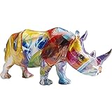 Kare Design Deko Figur Colored Rhino, Mehrfarbig, Deko Objekt, Nashorn, Tierfigur, 17x8x6 cm (H/B/T)