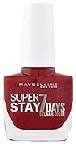 Maybelline New York Langanhaltender Nagellack mit Gel-Formel für farbintensive Nägel, Super Stay 7 Days Farblack, Nr. 501 Cherry Sin (Rot), 1 x 10 ml
