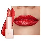 OULAC Feuchtigkeits Glanz Lippenstift Rot, Schimmernder Lippenstift mit Glänzender Oberfläche, Cremige Textur, Lippenpflege Lippenstift für Feuchtigkeitsspendende Lippen, Vegan (02) Red Coral