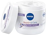 NIVEA Repair & Care Parfümfrei Creme, feuchtigkeitsspendende & nicht fettende Körpercreme, schnell einziehende Lotion mit Panthenol & Glycerin, für sensible & juckende Haut (400 ml)