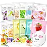 12 Stück Daily Care Tuchmasken Beauty, Feuchtigkeitsspendende Gesichtsmasken, Hautpflege,beruhigt,Hydrat Masken für verschiedene Hautbedürfnisse, strahlende Haut und einen Glow