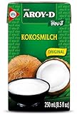 Aroy-D Kokosnussmilch – Kokosmilch zum Kochen und Backen – Ideal für Desserts, Suppen, Smoothies und Cocktails – 1 x 250 ml