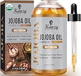 Kanzy Jojobaöl Bio Kaltgepresst 100% Rein Gold 120ml für Haut Haare Nägel Gesichtsöl Körperöl Vegan Hexanfreies Jojoba öl Anti-Aging Anti-Falten Natürlich Intensivpflege Feuchtigkeitspflege