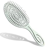 Ninabella Bio Haarbürste ohne Ziepen für Damen, Herren & Kinder - Entwirrbürste auch für Locken & Lange Haare - Einzigartige Profi Detangler-Bürste mit Spiralfeder - Grün
