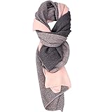Damen Schal Cashmere Gefällt Wraps DeckeSchal Spleißen Karo Schal Herbst Winter Top Qualität Warm Schal 3Farbe, Einheitsgröße, Rosa
