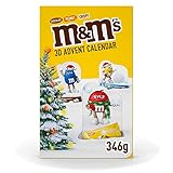 M&M's Adventskalender, 3D Pop-Up Weihnachtskalender mit 24 Weihnachtsüberraschungen, Enthält die M&M's Klassiker Peanut, Chocolate und Crispy, Ideal zum Verschenken, Inhalt: 346 g
